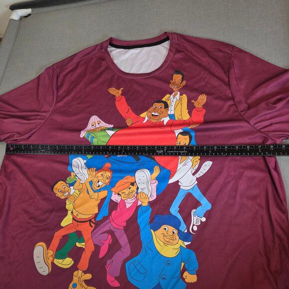Fat Albert & Friends Fan Made All Over Print Graphic Tee XXL Maroon - Picture 8 of 9